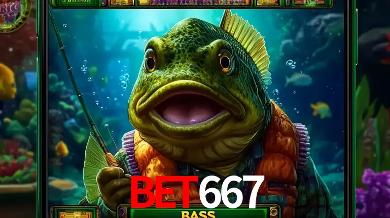 Personagem de peixe pescador do popular jogo de slot com tema de pescaria, uma das emocionantes opções de caça-níqueis para jogar e ganhar no cassino BET667.